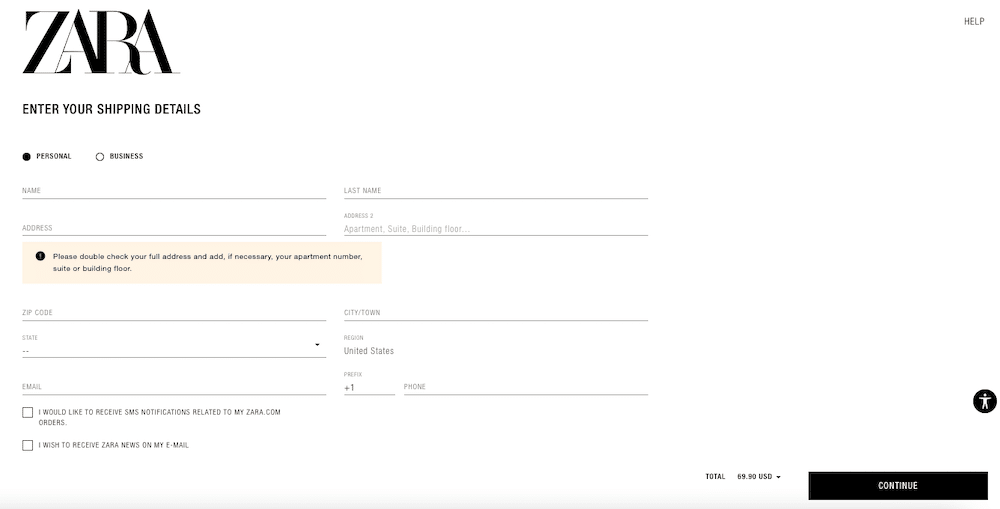 Ecommerce checkout process