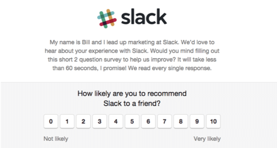 Net promoter score survey 