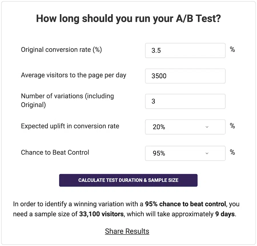 Online Sample Size Calculator